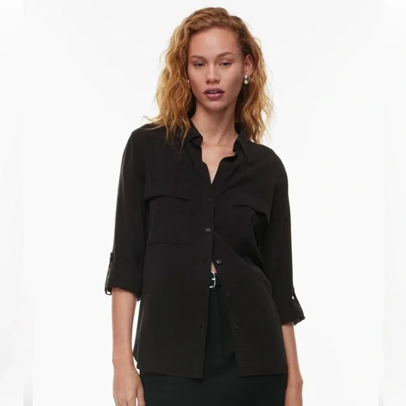 Babaton Tops Aritzia Buttonup Utility Shirt Black Poshmark - Main Image